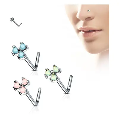 S4U Šperky4U Zahnutý piercing do nosu (tyrkysová) - N0081-Q