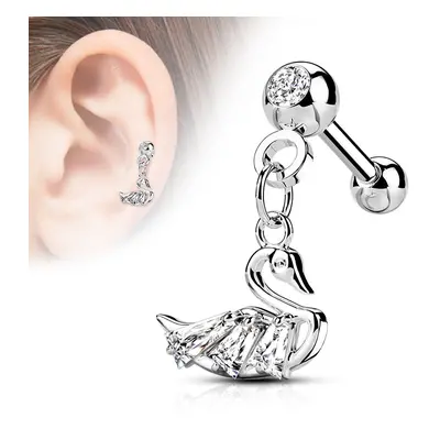 S4U Šperky4U Cartilage piercing do ucha - labuť (stříbrná) - CP1084-ST