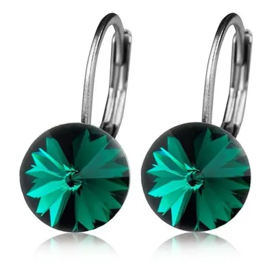 S4U Šperky4U Ocelové náušnice - Emerald, 8 mm - NBSS08-EM