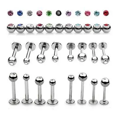 MARRE Piercing do brady - labreta (fialová, 3 mm, 1,2 x 8 mm)