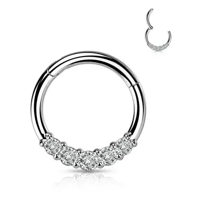 MARRE Segment kruh se zirkony, septum piercing 1,2 x 10 mm - NS0061-ST