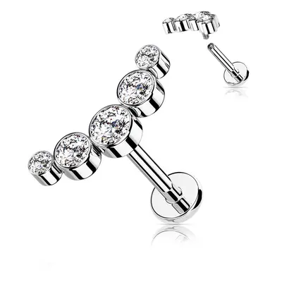 MARRE Piercing do brady se zirkony (1,2 x 6 mm) - LB1113ST-1206