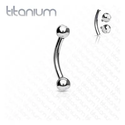 S4U Šperky4U Piercing banánek vnitřní závit, zirkon - TITAN (1,6 x 8 mm) - TIT1011-16084