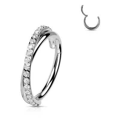 MARRE Segment kruh se zirkony - helix / cartilage / tragus piercing 1,2 x 8 mm - NS0055