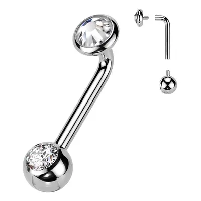 MARRE Christina piercing TITAN, čirý kamínek (1,6 x 12 mm) - KT005-C