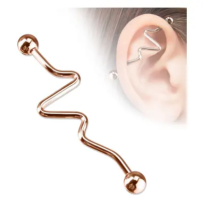 MARRE Industrial piercing 1,6 x 38 mm (růžové zlato)