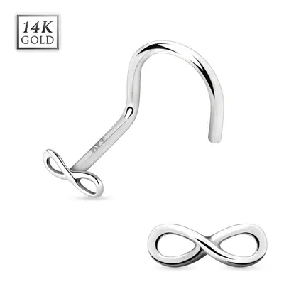 MARRE Zlatý piercing do nosu - infinity - nekonečno, Au 585/1000 - ZL01036-WG