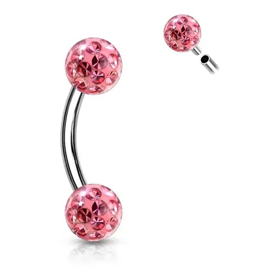 MARRE Piercing do obočí s krystaly Crystals From Swarovski 1,2 x 8 mm