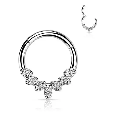 MARRE Segment kruh se zirkony, septum piercing 1,2 x 10 mm - NS0059-ST