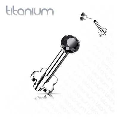 MARRE PUSH IN piercing do brady / ucha TITAN 1,2 x 8 mm (černá) - TIT1170-K