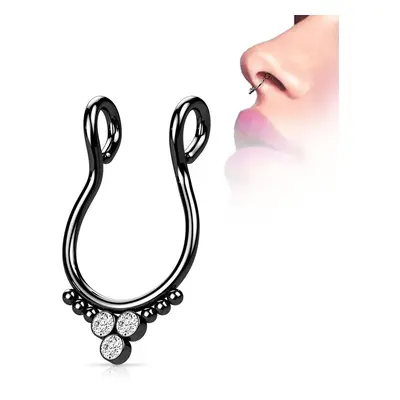 MARRE Falešný piercing do nosu - septum (černá) - ST0019-K