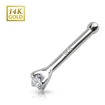 MARRE Zlatý piercing do nosu - čirý zirkon 1,5 mm, Au 585/1000