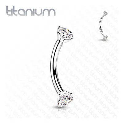 MARRE Piercing do obočí TITAN, barva: čirá (1,2 x 12 mm) - TIT1131C-12123