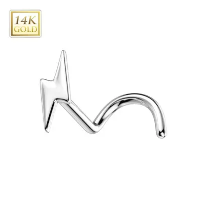 S4U Šperky4U Zlatý piercing do nosu - blesk, Au 585/1000 - ZL01238-WG