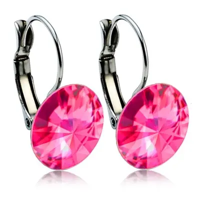 NUBIS Ocelové náušnice s krystaly Swarovski 12 mm, ROSE - NBS12-RO