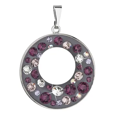 Evolution Group Přívěsek bižuterie se Swarovski krystaly fialový kulatý 54026.3 plum