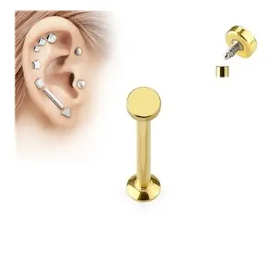 S4U Šperky4U Zlatý piercing do brady - labreta 1,2 x 6 mm, kolečko 4 mm - LB1029GD-12064