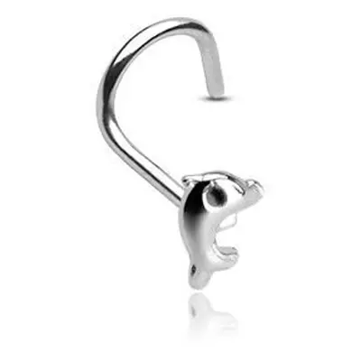 S4U Šperky4U Stříbrný zahnutý piercing do nou - delfínek - N01073