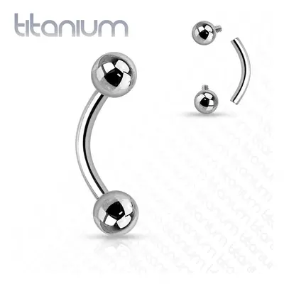 S4U Šperky4U Piercing banánek Titan, 1,6 x 11 mm, kuličky 4 mm - TIT1006-16114