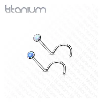 MARRE Zahnutý piercing do nosu - titan, opál 2 mm (bílá) - TIT1059-OP17