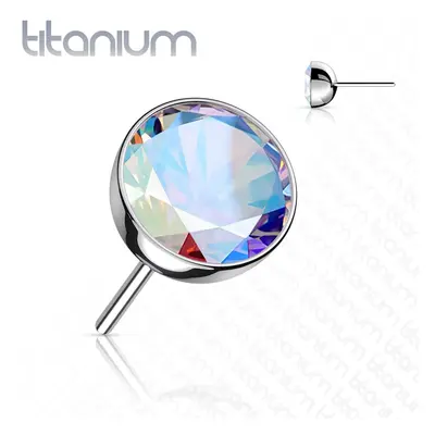 S4U Šperky4U Kamínek k PUSH IN piercing do nosu TITAN, AB zirkon (5 mm) - TIT1147AB-050