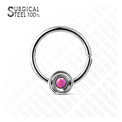 S4U Šperky4U Piercing do nosu/ucha kruh, opál růžový - N0035-P