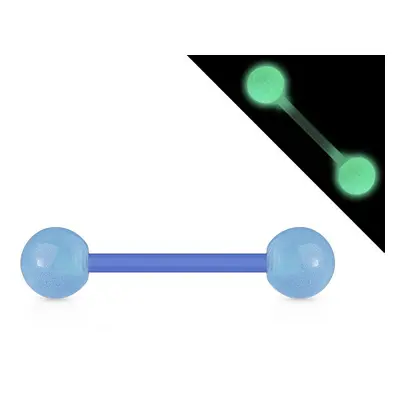 MARRE Piercing do jazyka - svítící ve tmě (modrá)