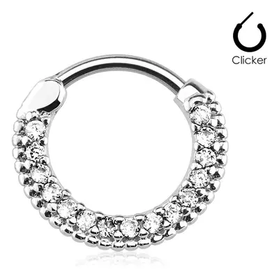 MARRE Piercing do nosu - septum, čiré kamínky - NS0031-C