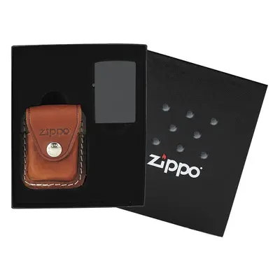 ZIPPO ZIPPO dárková krabička s hnědou koženou kapsičkou na zapalovač - 44065