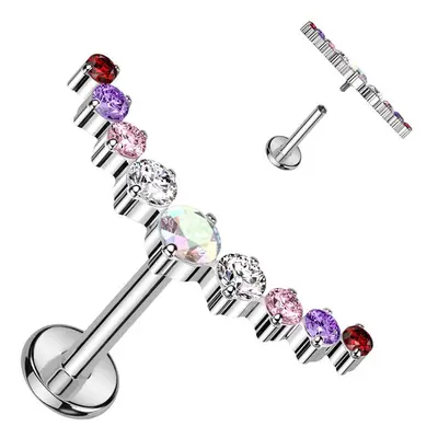 S4U Šperky4U Piercing do brady - labreta TITAN (různobarevná) - TIT1276-MIX