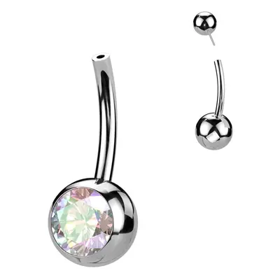 S4U Šperky4U PUSH IN piercingu do pupíku TITAN (duhová) - TIT1272-AB