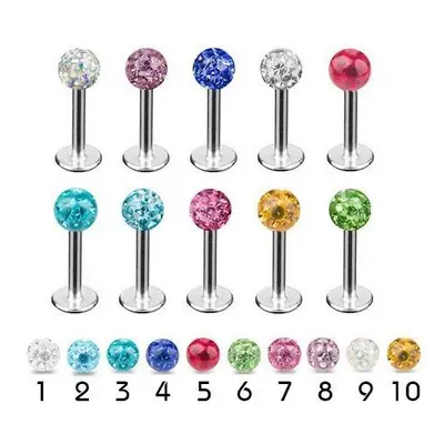 S4U Šperky4U Piercing do brady - labreta se krystaly Swarovski (tmavě růžová) - LB01097-F