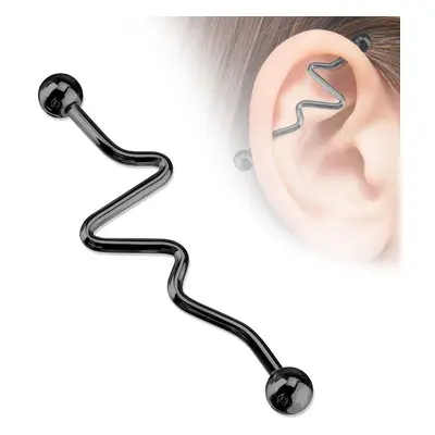 MARRE Industrial piercing 1,6 x 38 mm (černá) - ID01029-K