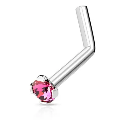 S4U Šperky4U Zahnutý piercing do nosu 2mm zirkon (tmavě růžová) - N01152-F