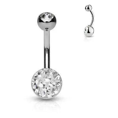 MARRE Piercing do pupíku zdobený Crystals from Swarovski (čirá)