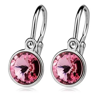 S4U Šperky4U Dětské stříbrné náušnice, Crystals from SWAROVSKI, barva: Light Rose - CS1020-LR