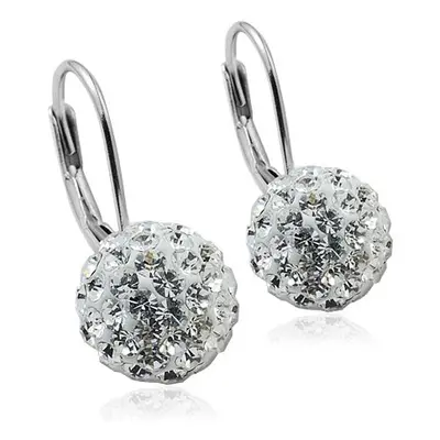 NUBIS Stříbrné náušnice koule 8 mm s krystaly Crystals from Swarovski Crystal - NBS001-CR