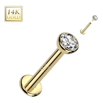 Zlatý piercing do brady - labreta, Au 585/1000 (1,2 x 8 mm) - ZL01244-1208-YG