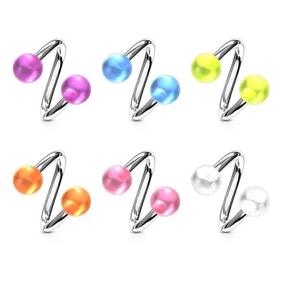 S4U Šperky4U Piercing spirála s průhlednými kuličkami (fialová) - SP01031-A