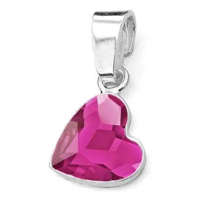 NUBIS Stříbrný přívěsek se srdcem Crystals from Swarovski Fuchsia - NB-0205-FU