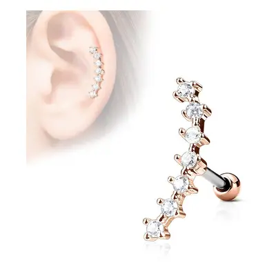 MARRE Zlacený cartilage piercing do ucha - čiré kamínky - CP1031-RDC