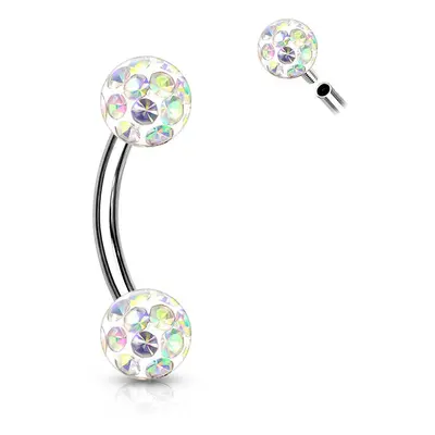 MARRE Piercing do obočí s krystaly Crystals From Swarovski 1,2 x 8 mm