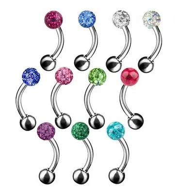 NUBIS Piercing do obočí s krystaly Crystals From Swarovski 1,2 x 8 mm (duhová) - OB01106-AB