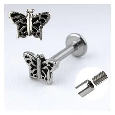 S4U Šperky4U Piercing do brady - labreta - motýlek - LB1016