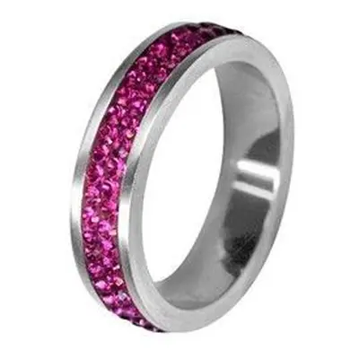 MARRE Prsten chirurgická ocel s krystaly Swarovski RSSW02 fuchsia