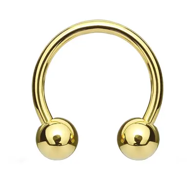 S4U Šperky4U Piercing podkova, barva žluté zlato (1,2 x 10 mm, kuličky 4 mm) - PV1001GD-121044