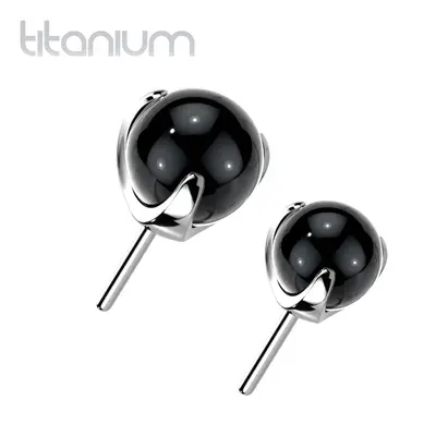 S4U Šperky4U Kamínek k PUSH IN piercingu TITAN, černý kamínek (4 mm) - TIT1196K-040