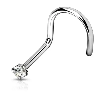 MARRE Zahnutý piercing do nosu - titan (čirý 2 mm) - TIT1063C-020