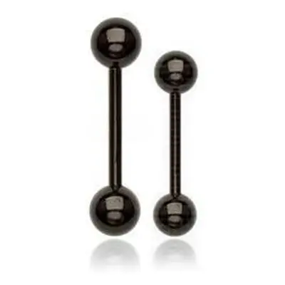 S4U Šperky4U Černý piercing do jazyku - činka (1,6 x 25 mm, kuličky 5 mm) - PJ01055-16255