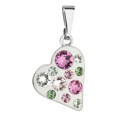 Evolution Group Přívěsek bižuterie se Swarovski krystaly růžové srdce 54027.3 pink